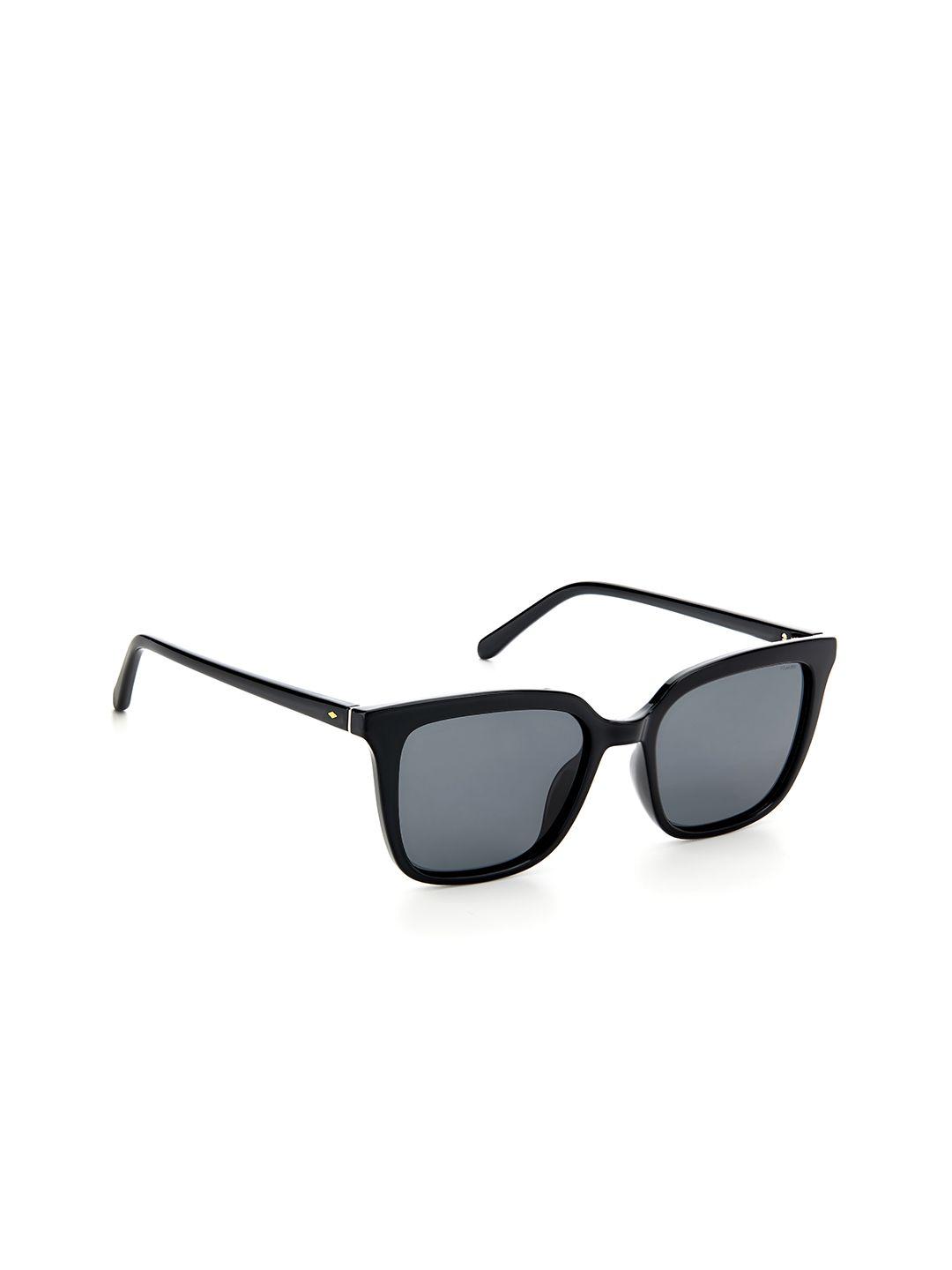 fossil women grey lens & black wayfarer sunglasses with polarised & uv lens 2037622o553m9