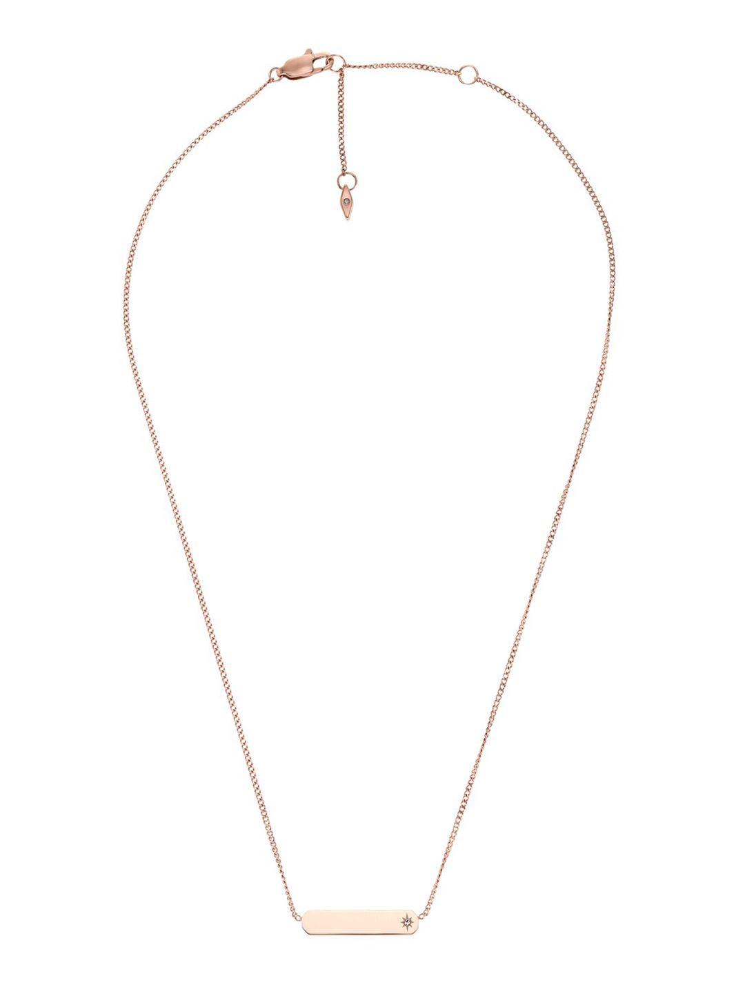 fossil women rose gold rhodium-plated necklace chain