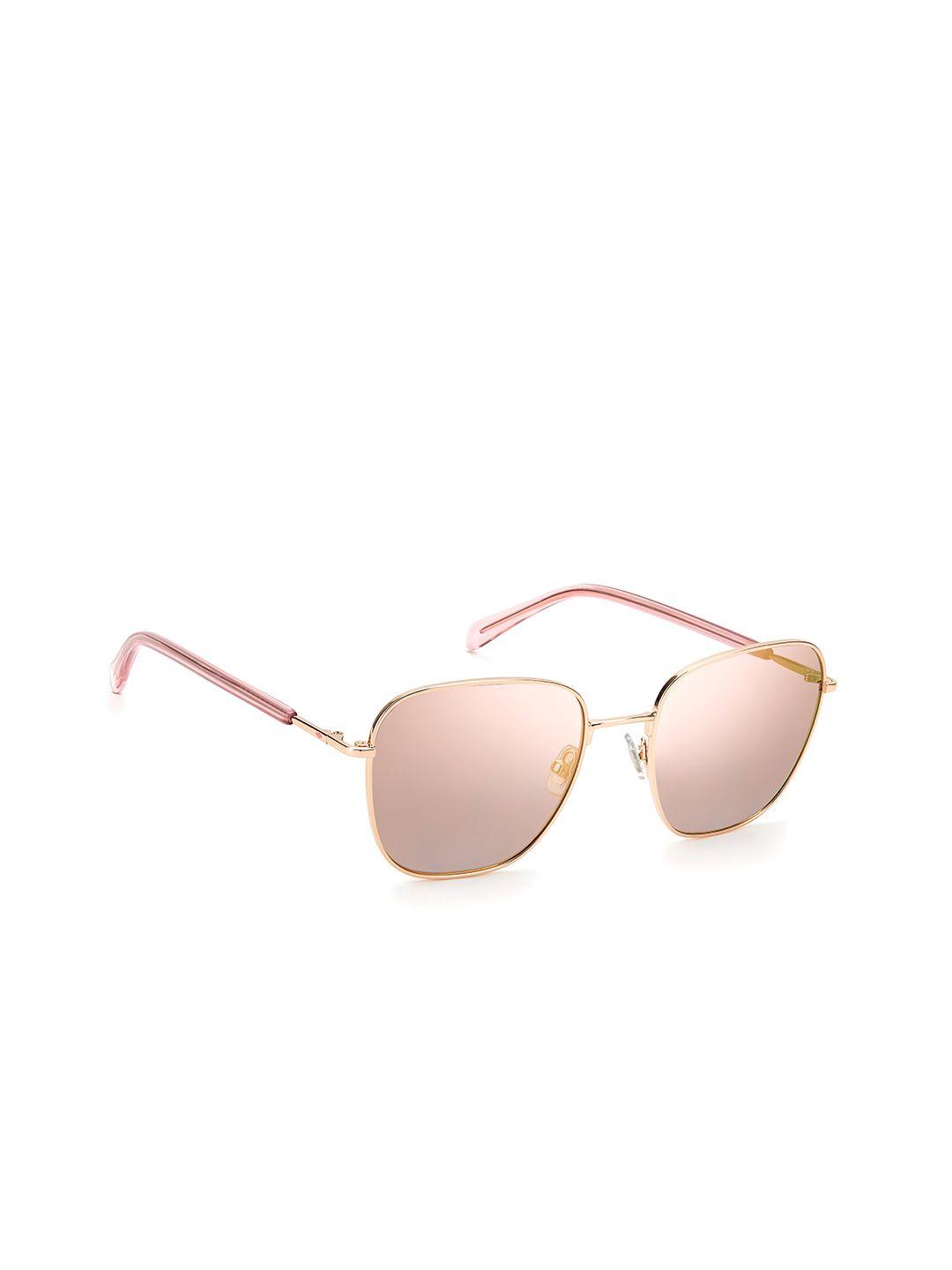 fossil women rose gold-toned lens square sunglasses with uv protected lens