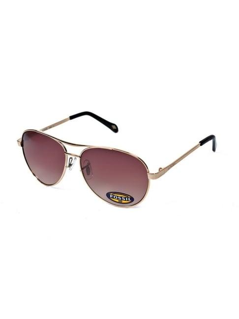 fossil brown aviator uv protection sunglasses for women