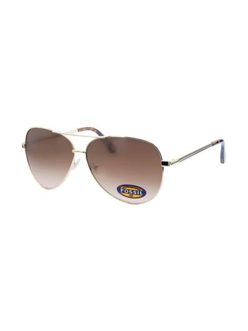 fossil brown aviator uv protection sunglasses for women