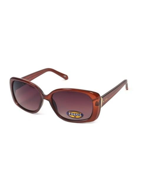 fossil brown square uv protection sunglasses for women