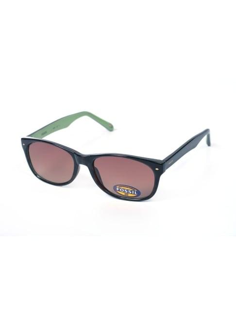 fossil brown square uv protection sunglasses for women