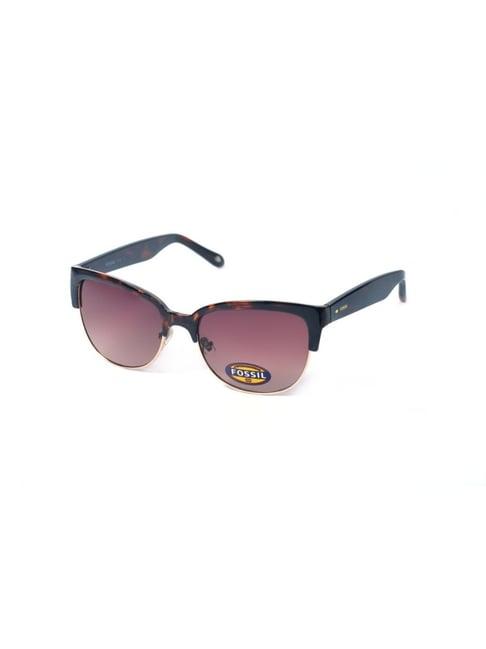 fossil brown square uv protection sunglasses for women