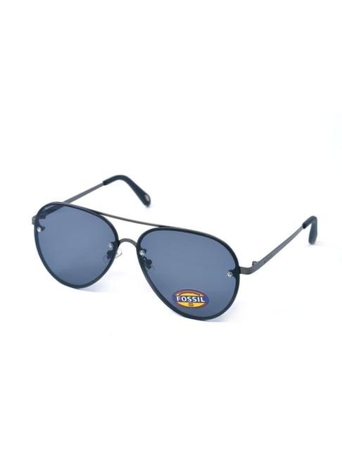 fossil dark blue aviator uv protection sunglasses for women