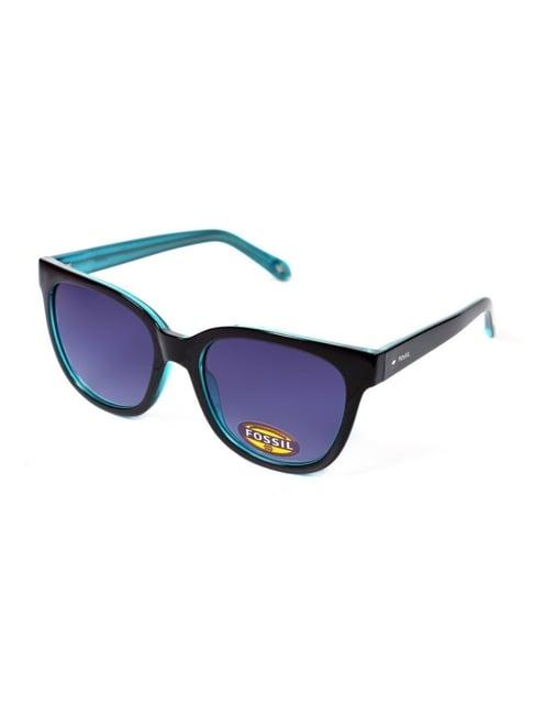 fossil dark blue square uv protection sunglasses for women