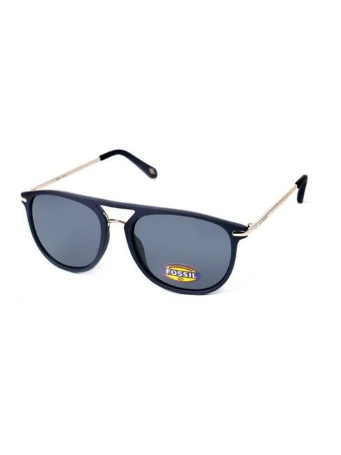 fossil dark grey round uv protection sunglasses for men