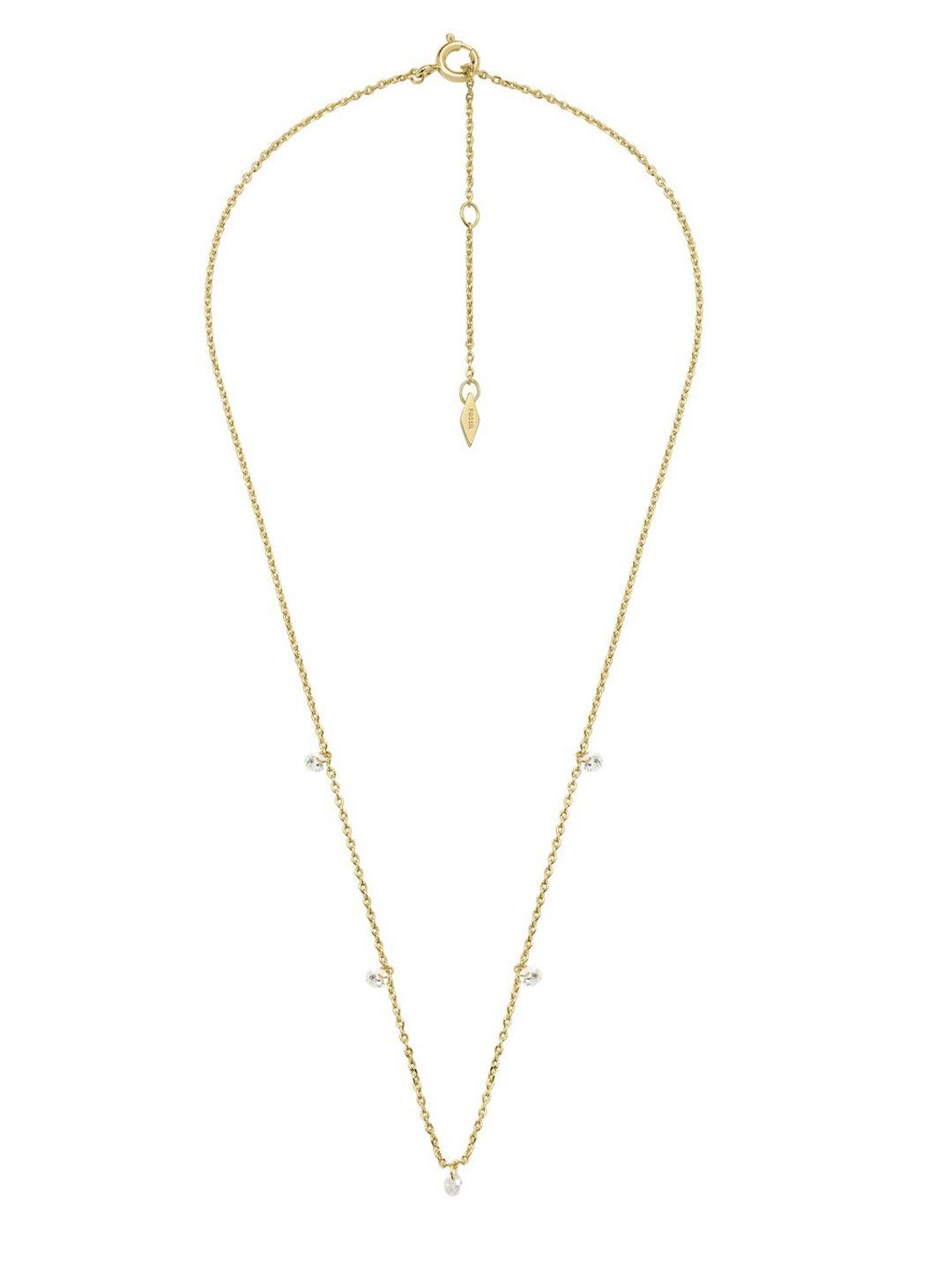 fossil gold-plated & white brass necklace