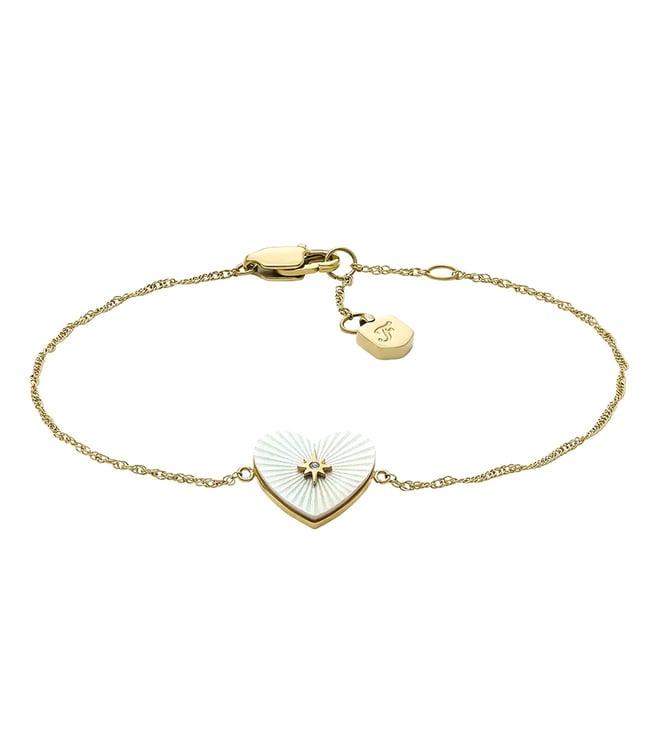 fossil gold sutton radiant love heart station bracelet