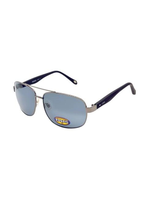 fossil grey rectangular uv protection sunglasses for men