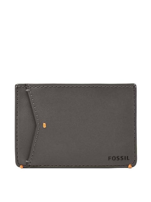 fossil joshua grey solid card holder