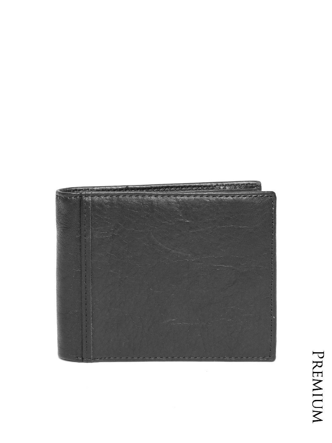 fossil men black genuine leather wallet