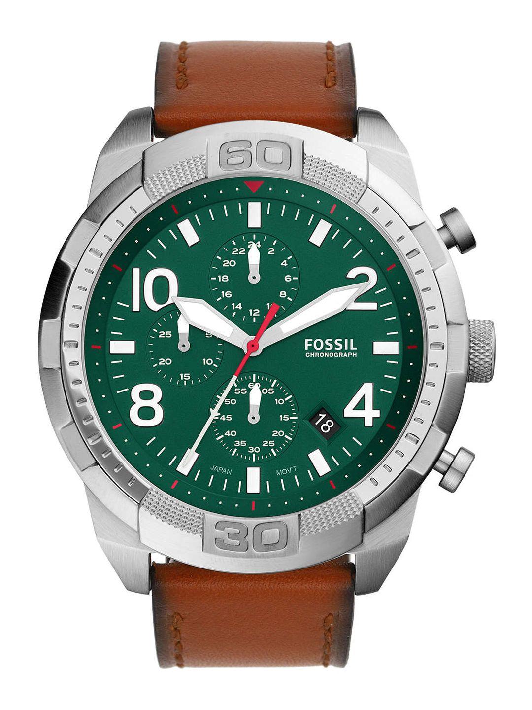 fossil men green bronson analogue watch fs5738