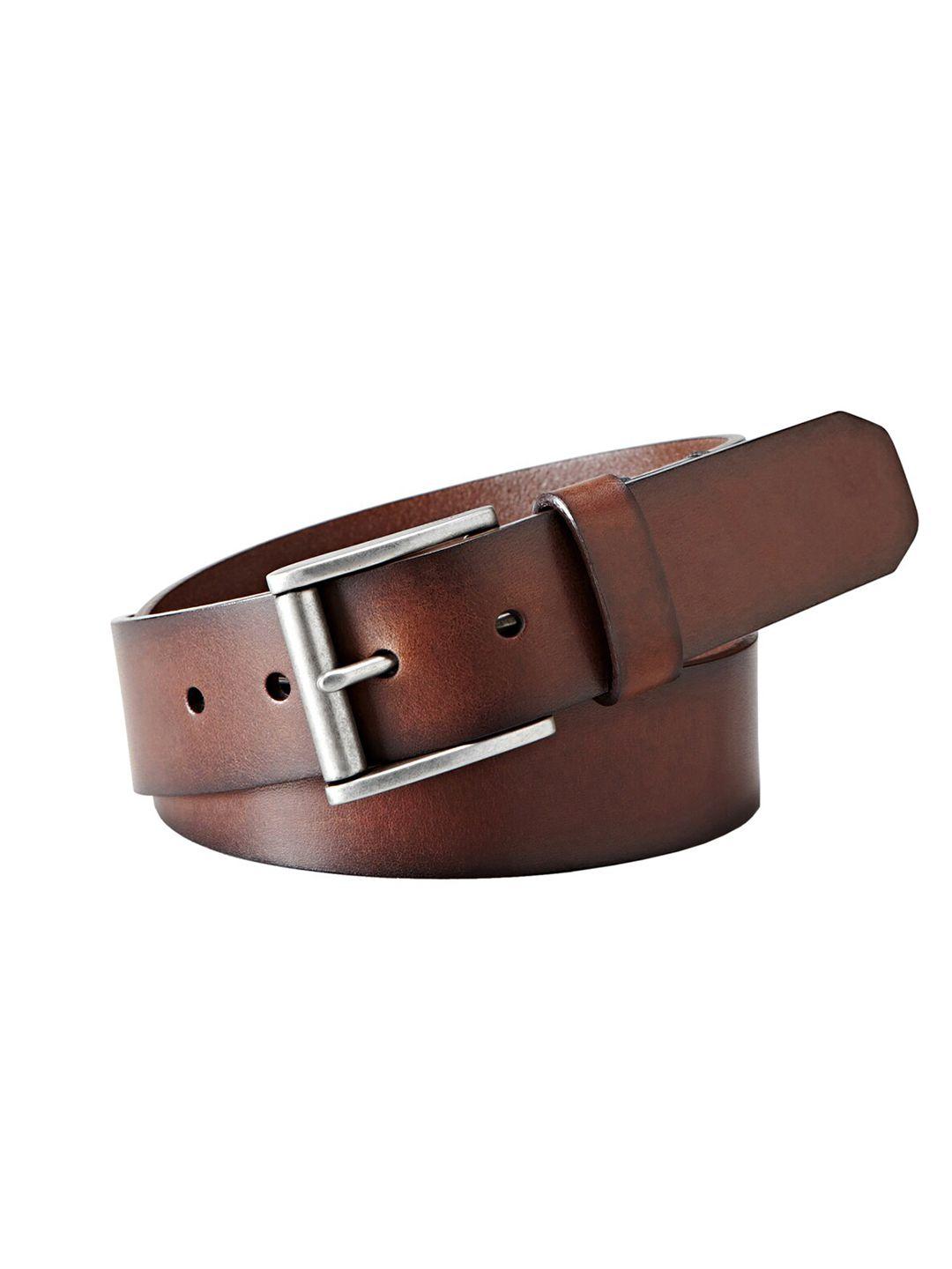 fossil men leather tang slim belt