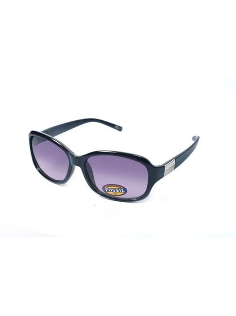 fossil purple rectangular uv protection sunglasses for women