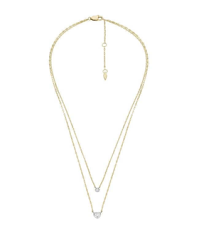 fossil two tone sadie chain with pendant