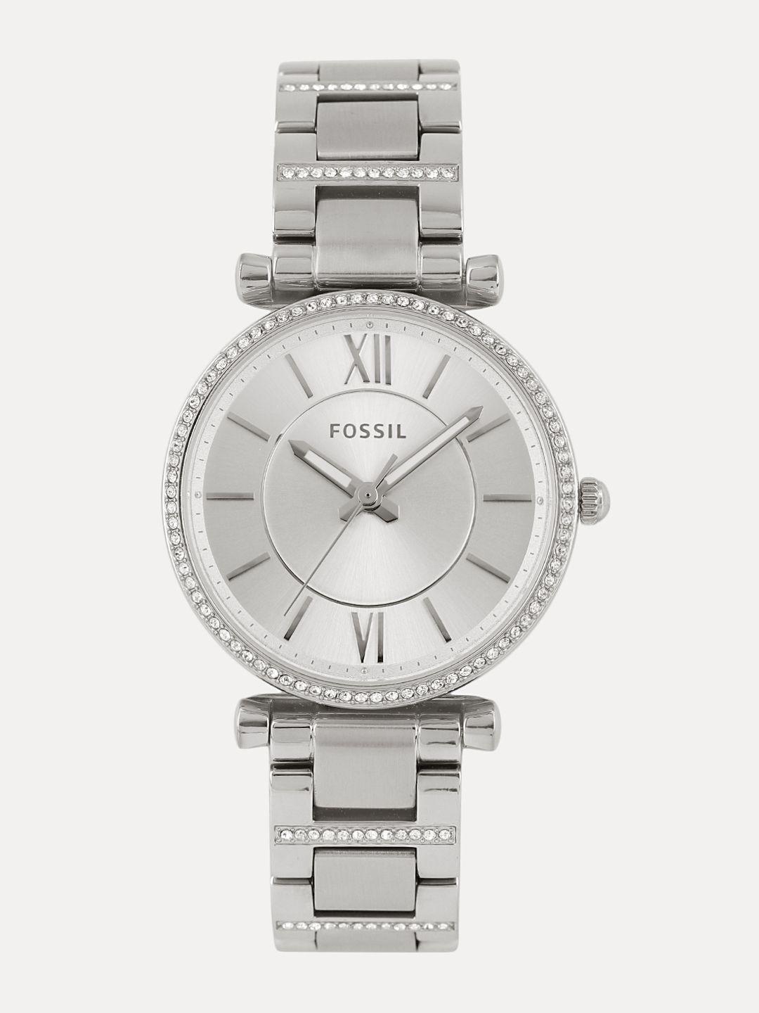 fossil women silver-toned analogue watch es4341