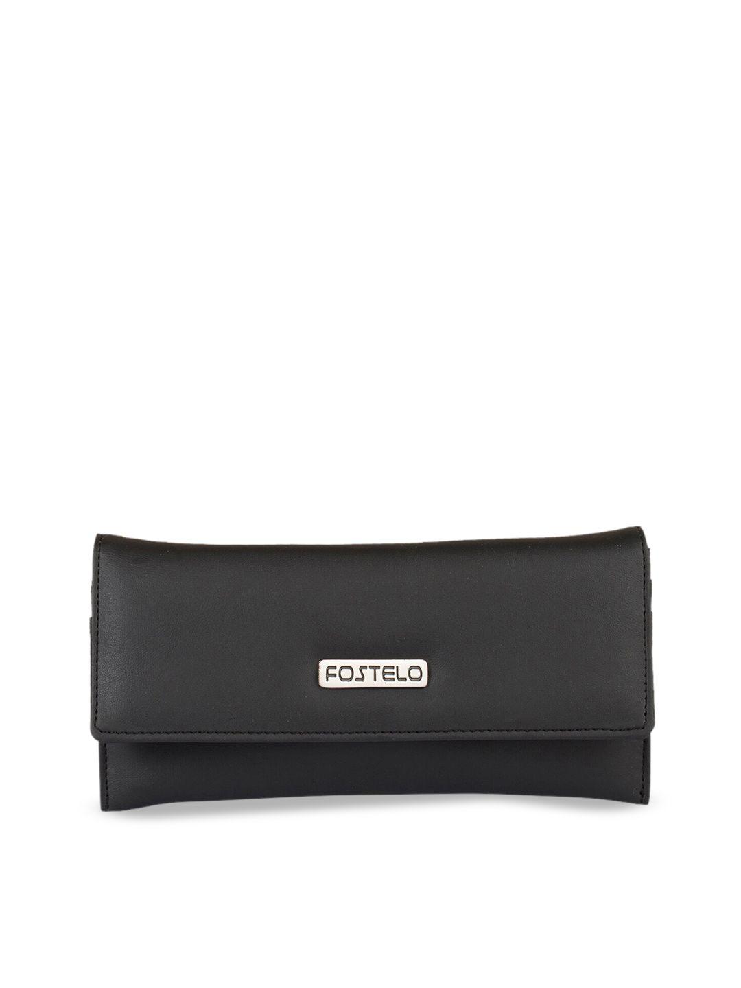 fostelo black solid purse clutch