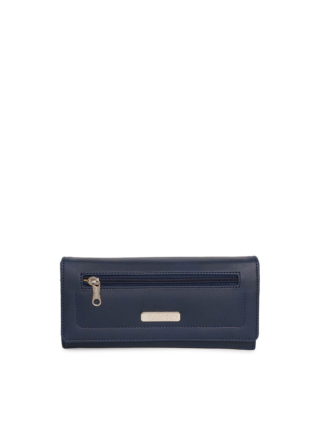 fostelo blue foldover clutch