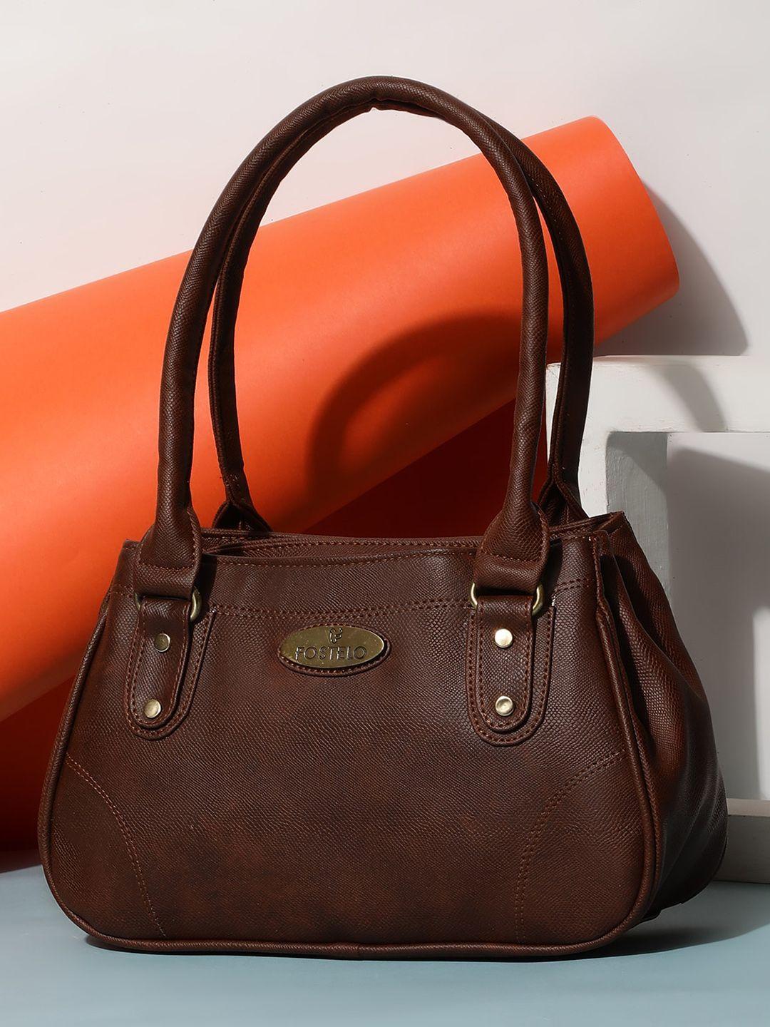 fostelo brown pu structured shoulder bag