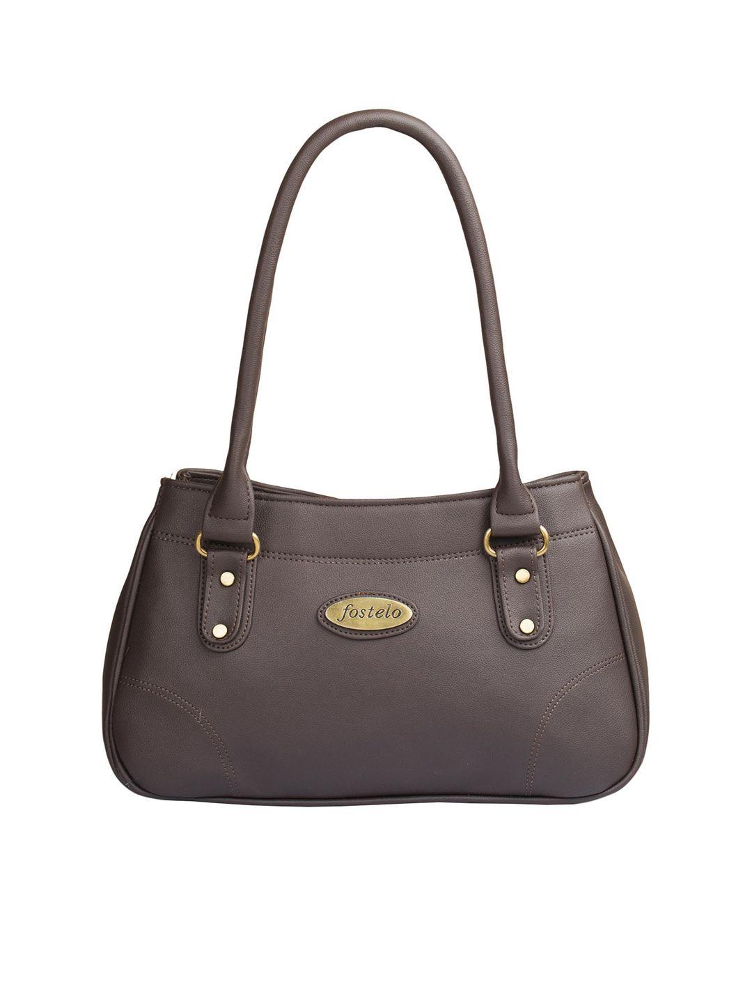 fostelo brown solid shoulder bag