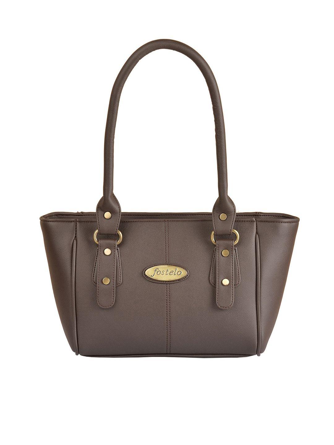 fostelo brown solid shoulder bag