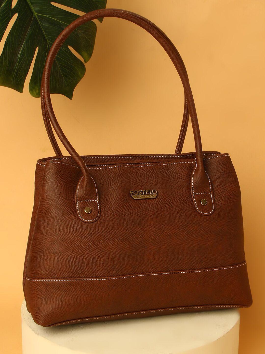 fostelo brown structured handheld bag