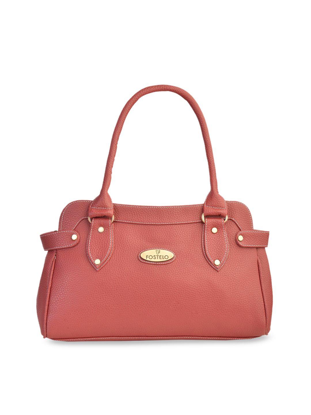 fostelo coral pink solid shoulder bag