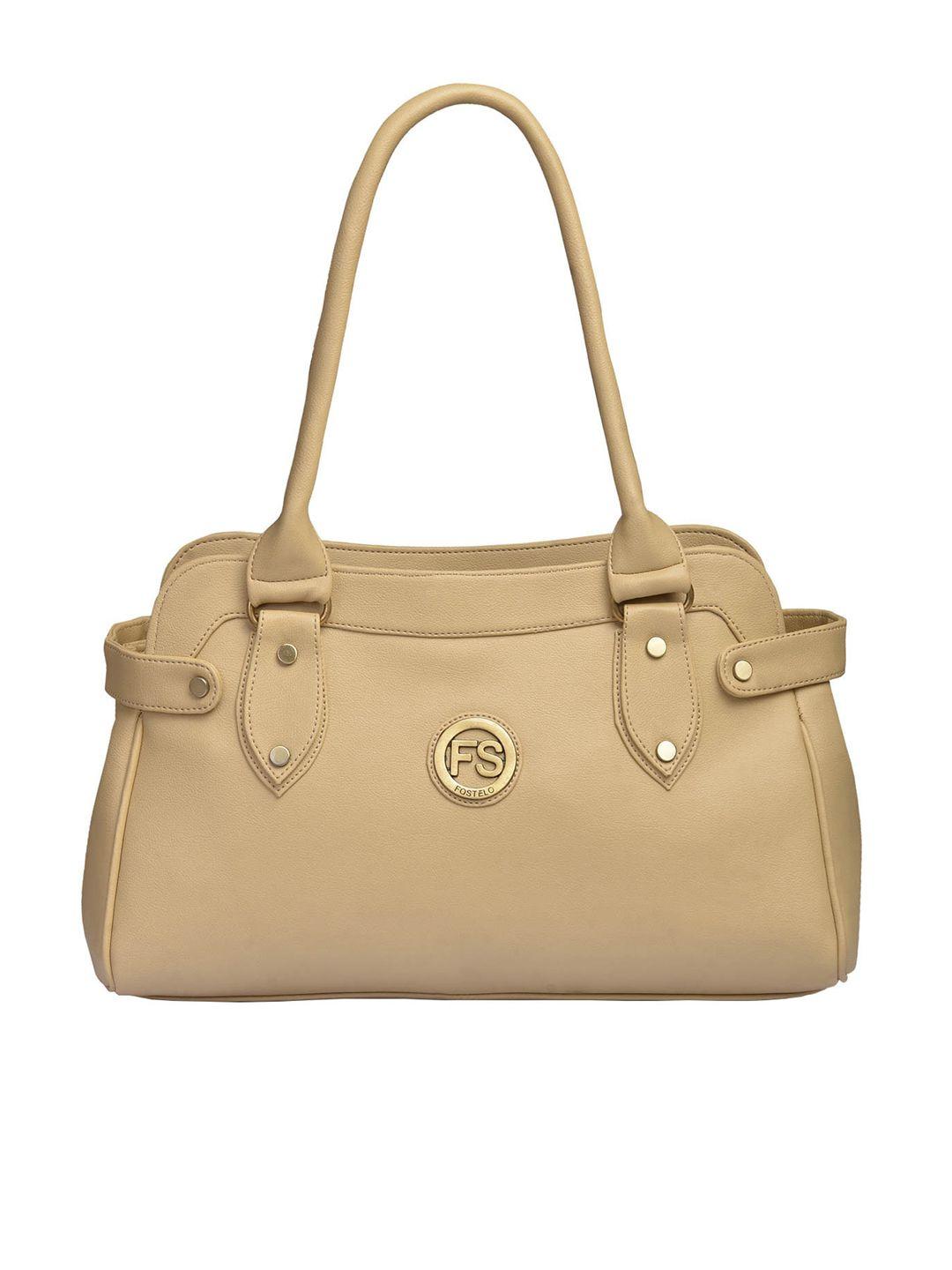 fostelo cream-coloured solid shoulder bag