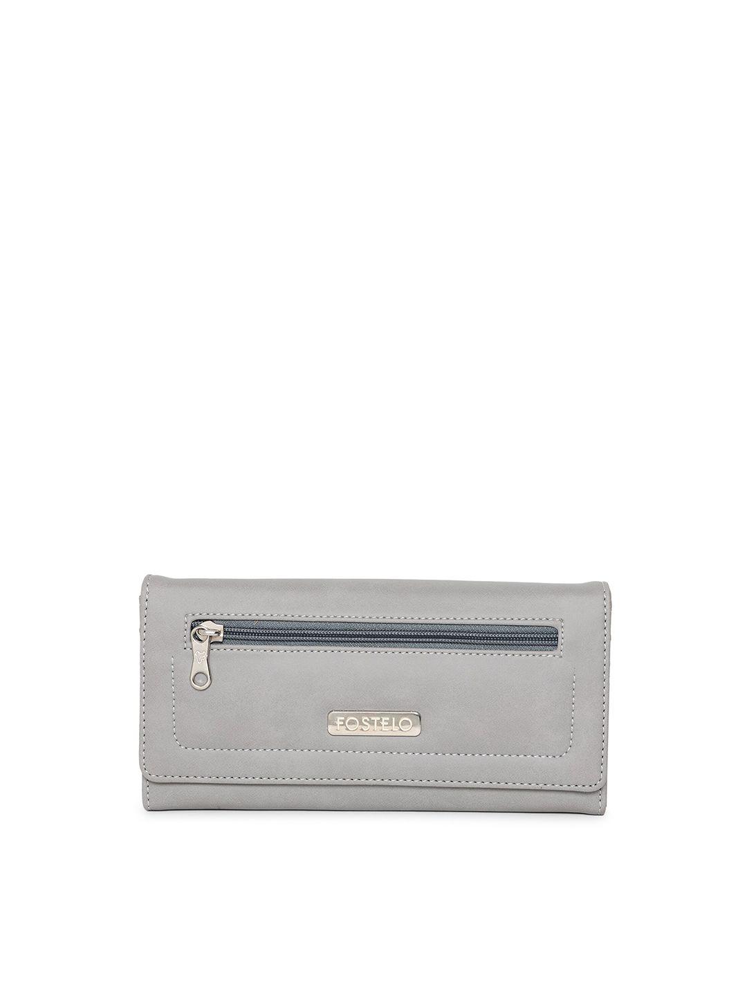 fostelo grey foldover clutch