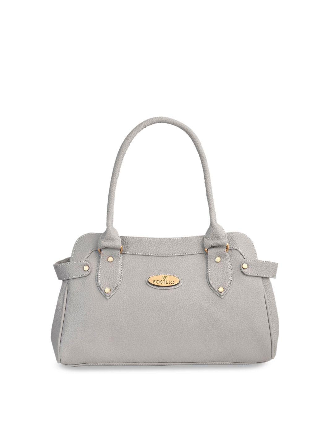 fostelo grey solid shoulder bag