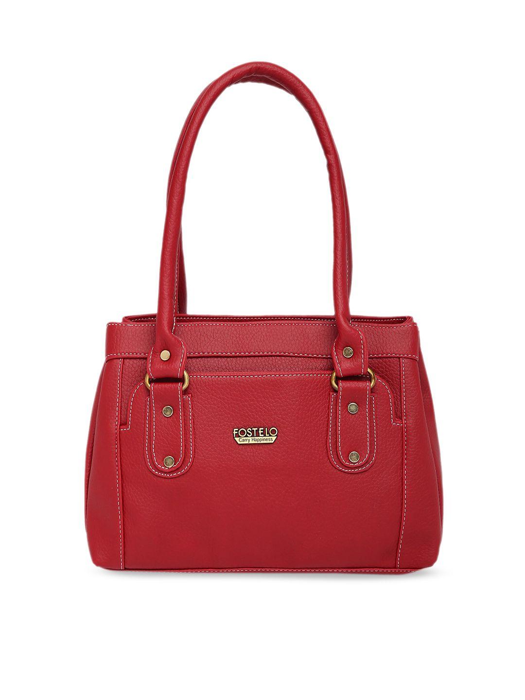 fostelo maroon pu structured shoulder bag