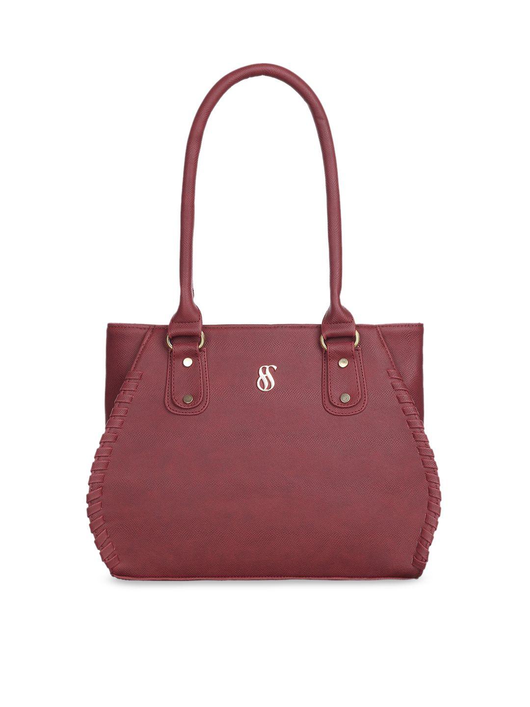 fostelo maroon pu structured shoulder bag