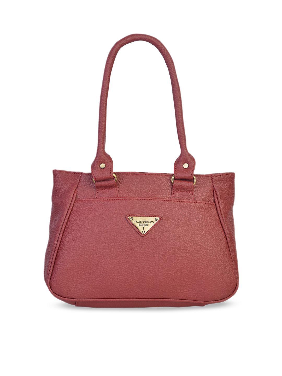 fostelo maroon textured shoulder bag