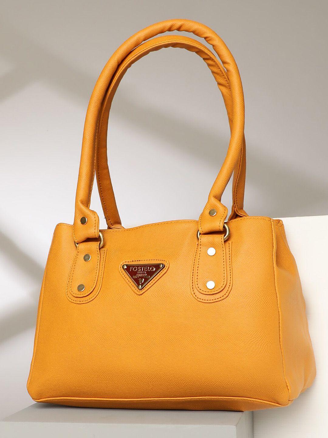 fostelo orange pu structured shoulder bag