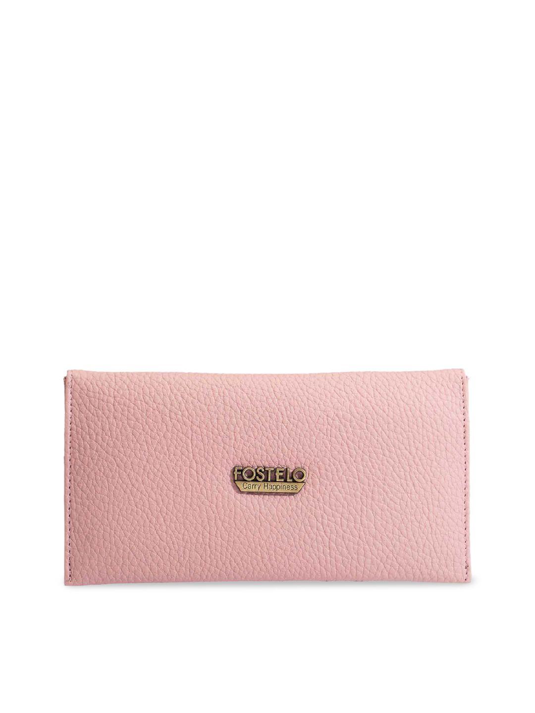 fostelo pink foldover clutch