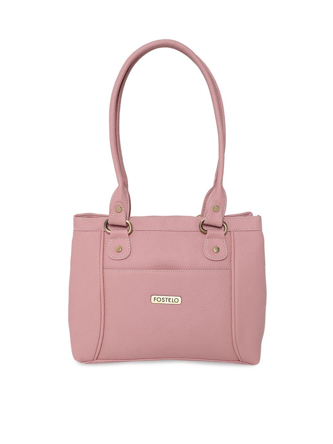 fostelo pink pu structured handheld bag