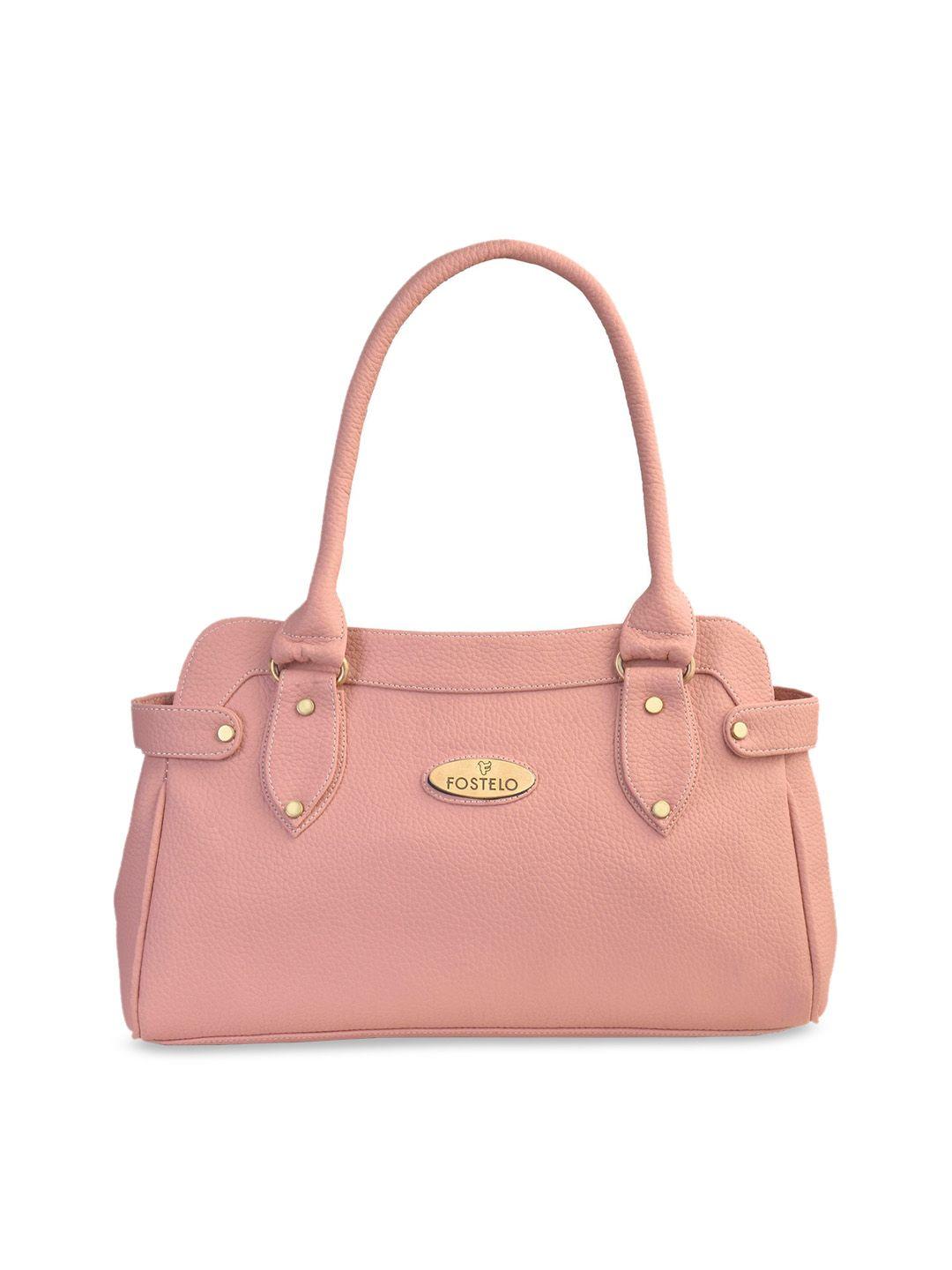 fostelo pink solid handheld bag