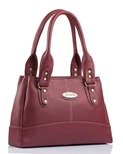 fostelo women's catlin faux leather handbag (maroon) (large)