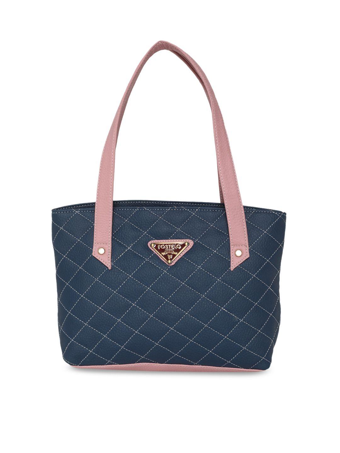 fostelo women blue & pink quilted shoulder bag