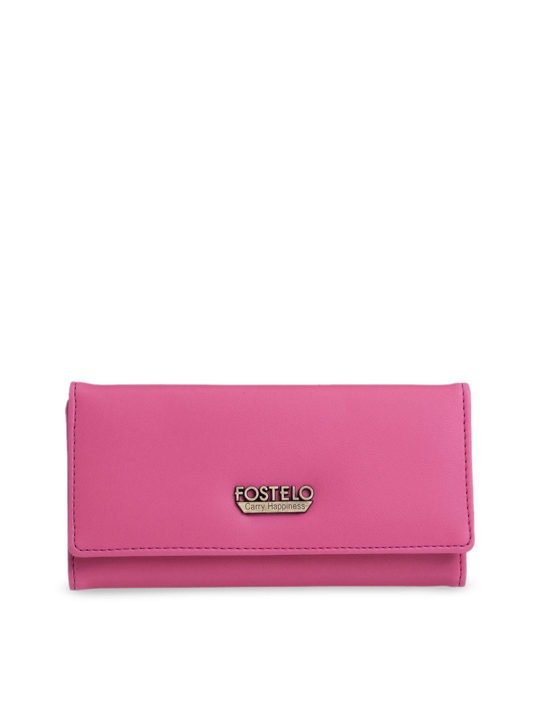fostelo women pink pu envelope wallet