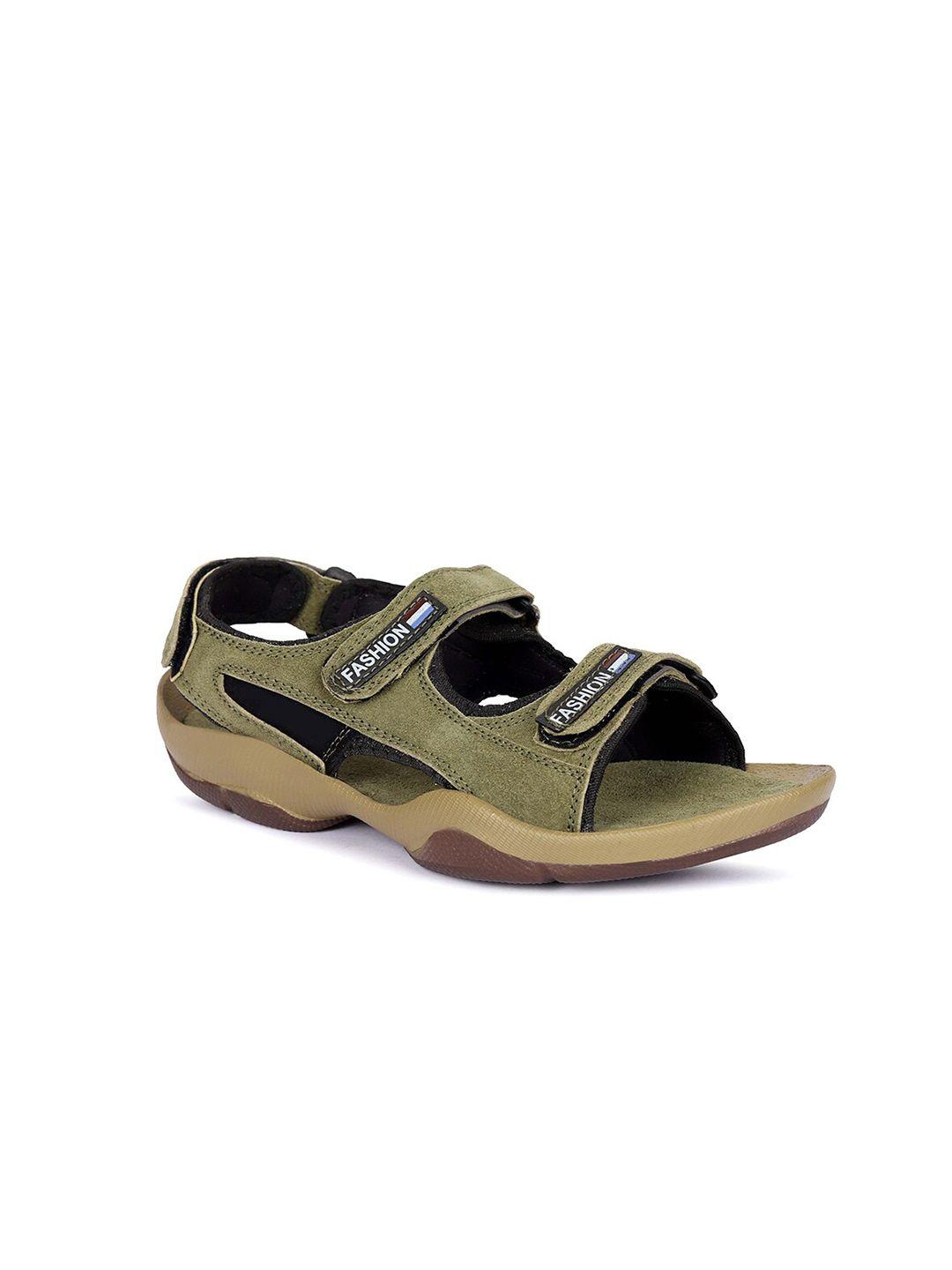 four star truck sales men khaki & green suede comfort sandals