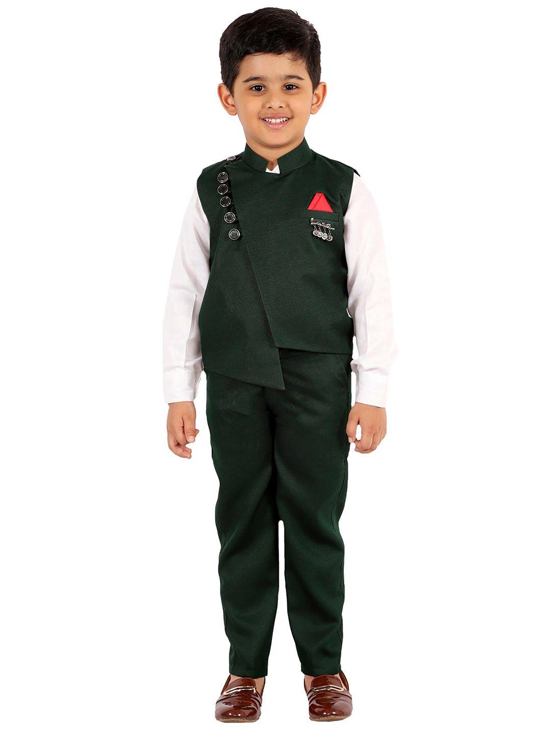 fourfolds boys black partywear clothing set