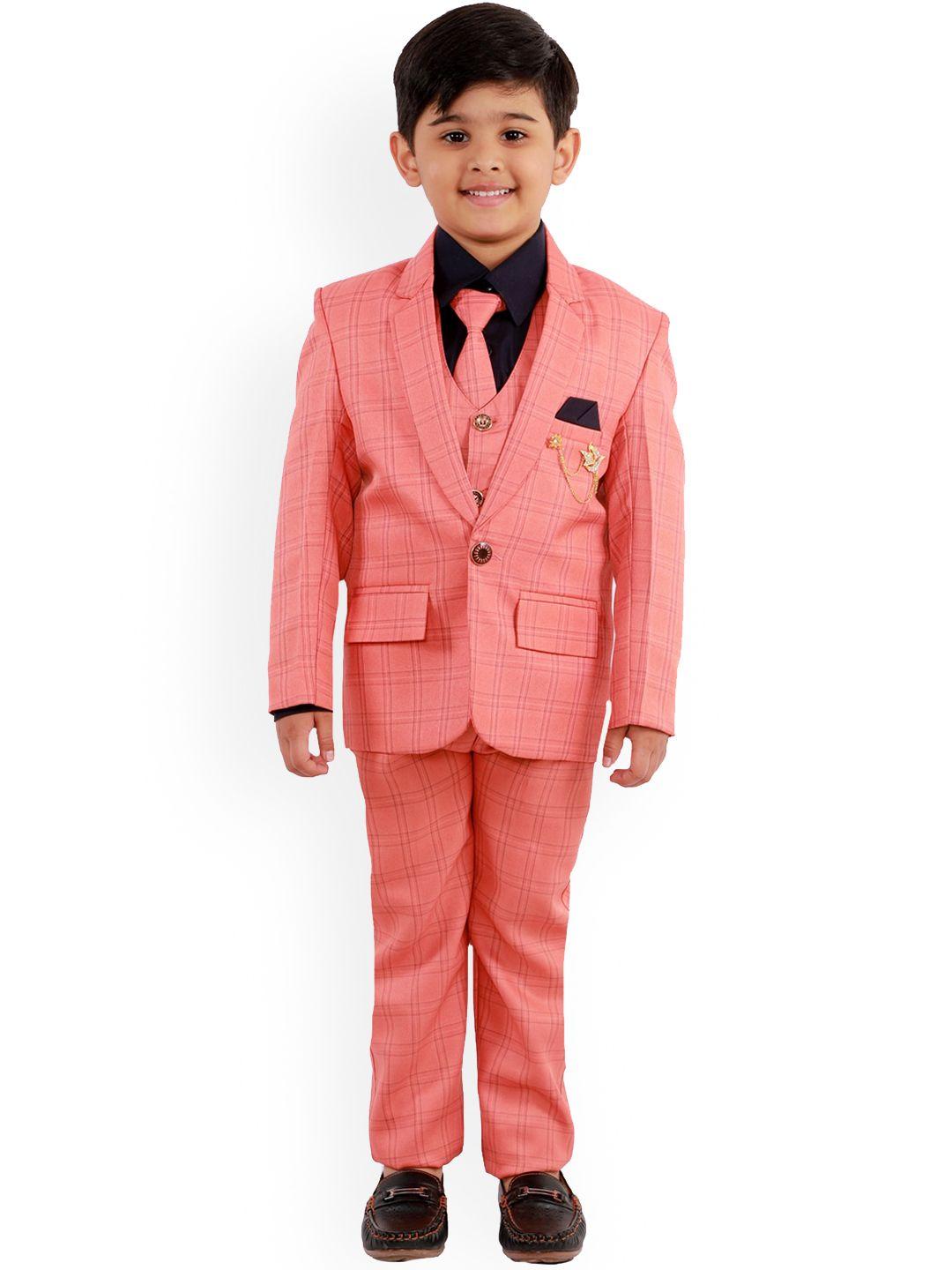fourfolds boys pink 5-piece party suit