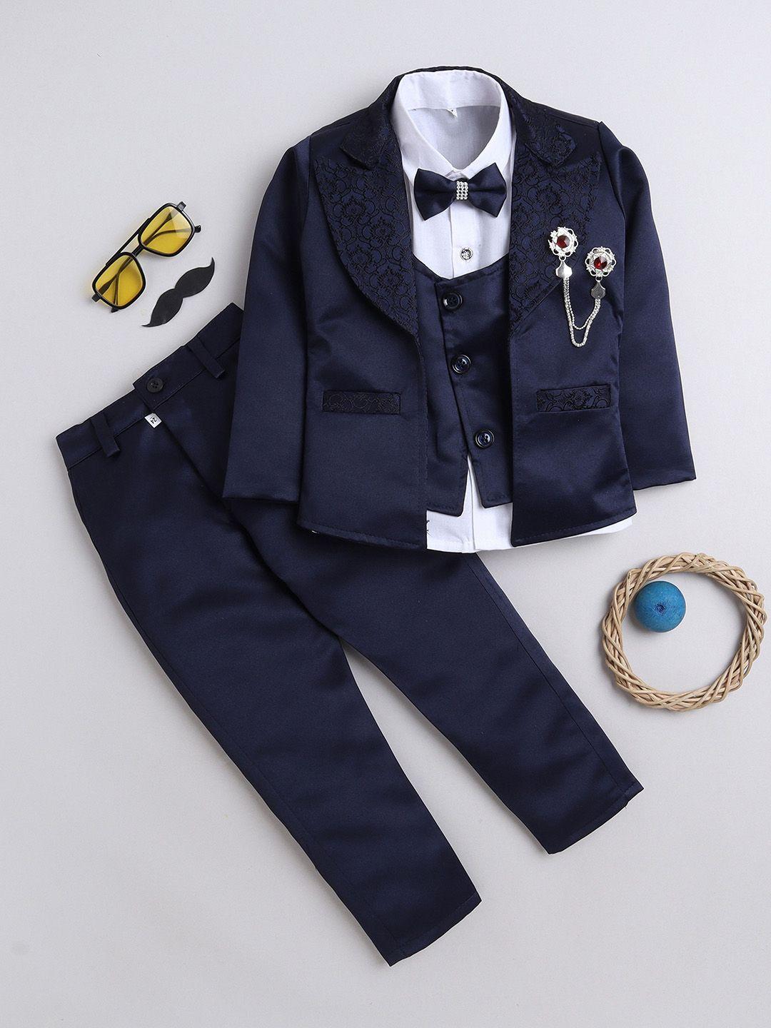 fourfolds boys self-designed  notched lapel collar single-breasted five-piece party suit