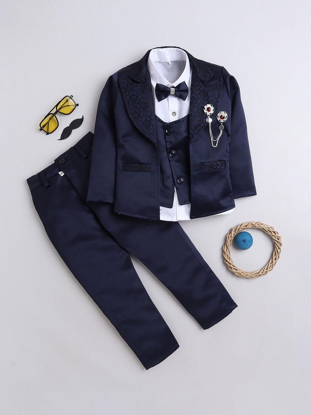 fourfolds boys self-designed notched lapel collar single-breasted five-piece party suit