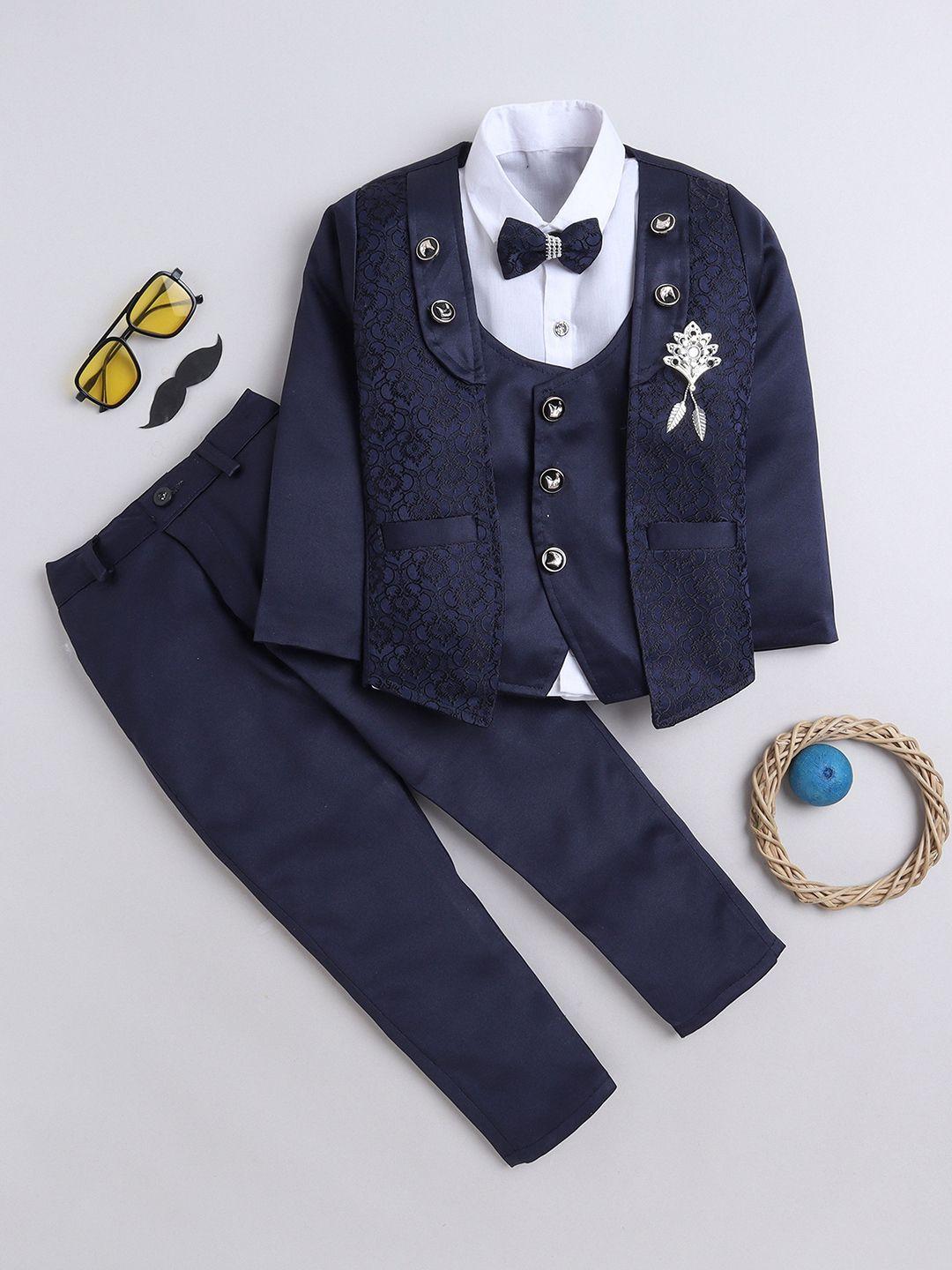 fourfolds boys shawl collar single-breasted five-piece party suit