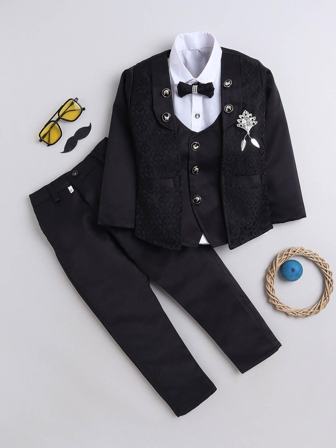 fourfolds boys shawl collar single-breasted five-piece party suit