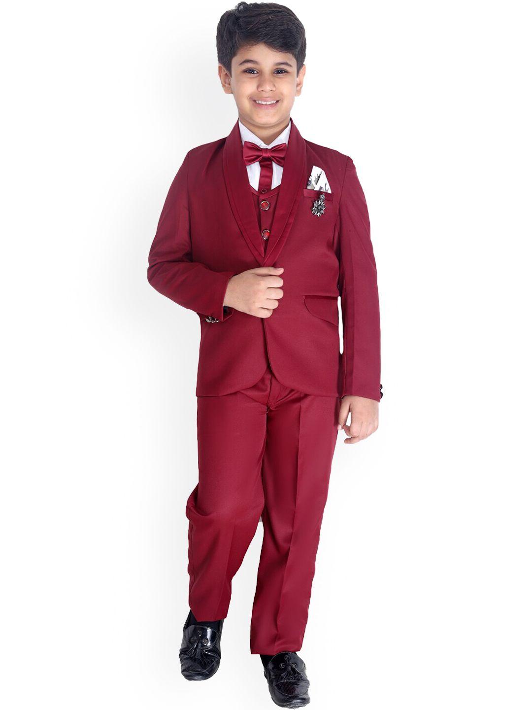fourfolds boys single-breasted 5-piece party suit