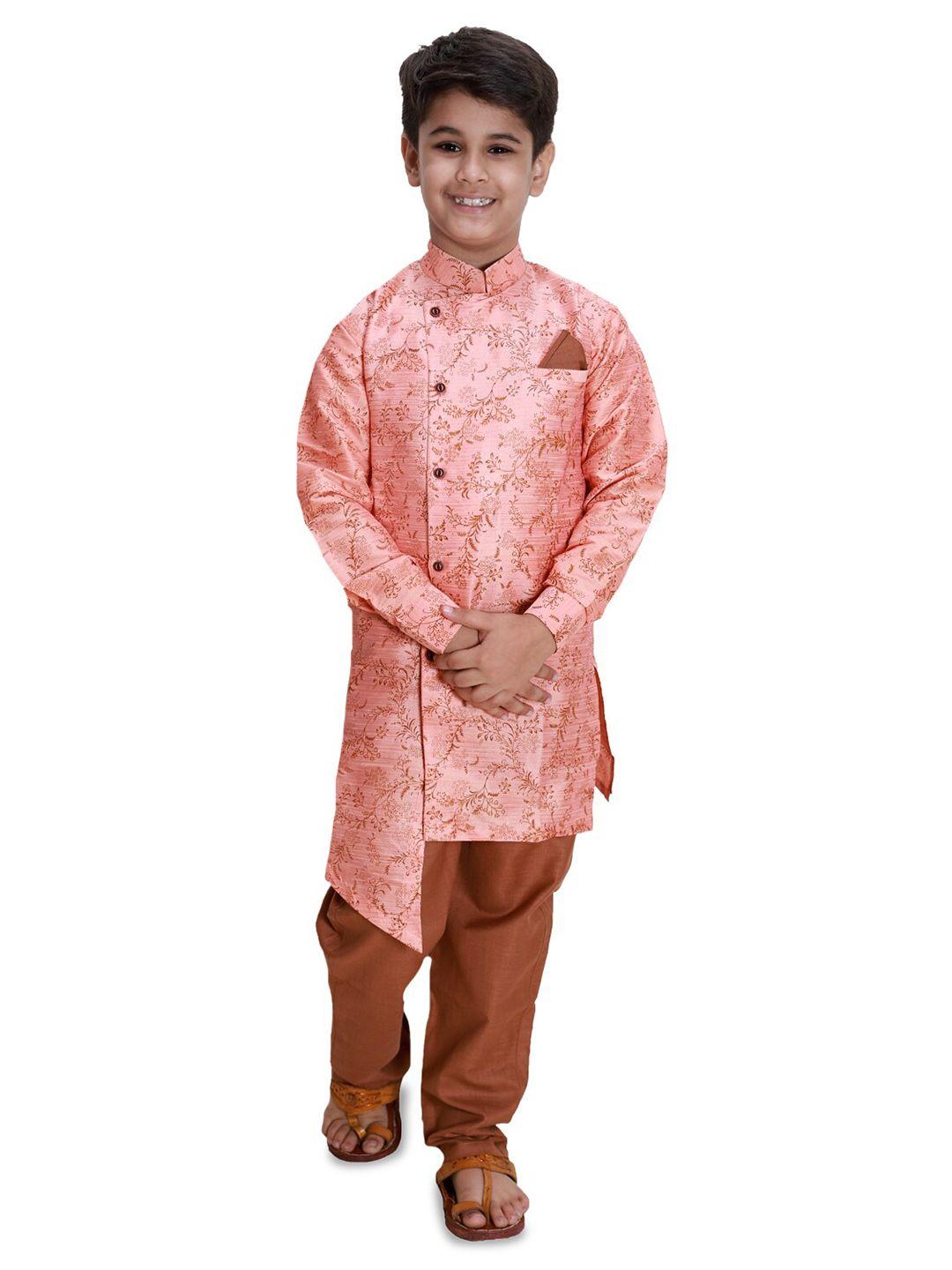 fourfolds printed sherwani & trouser set